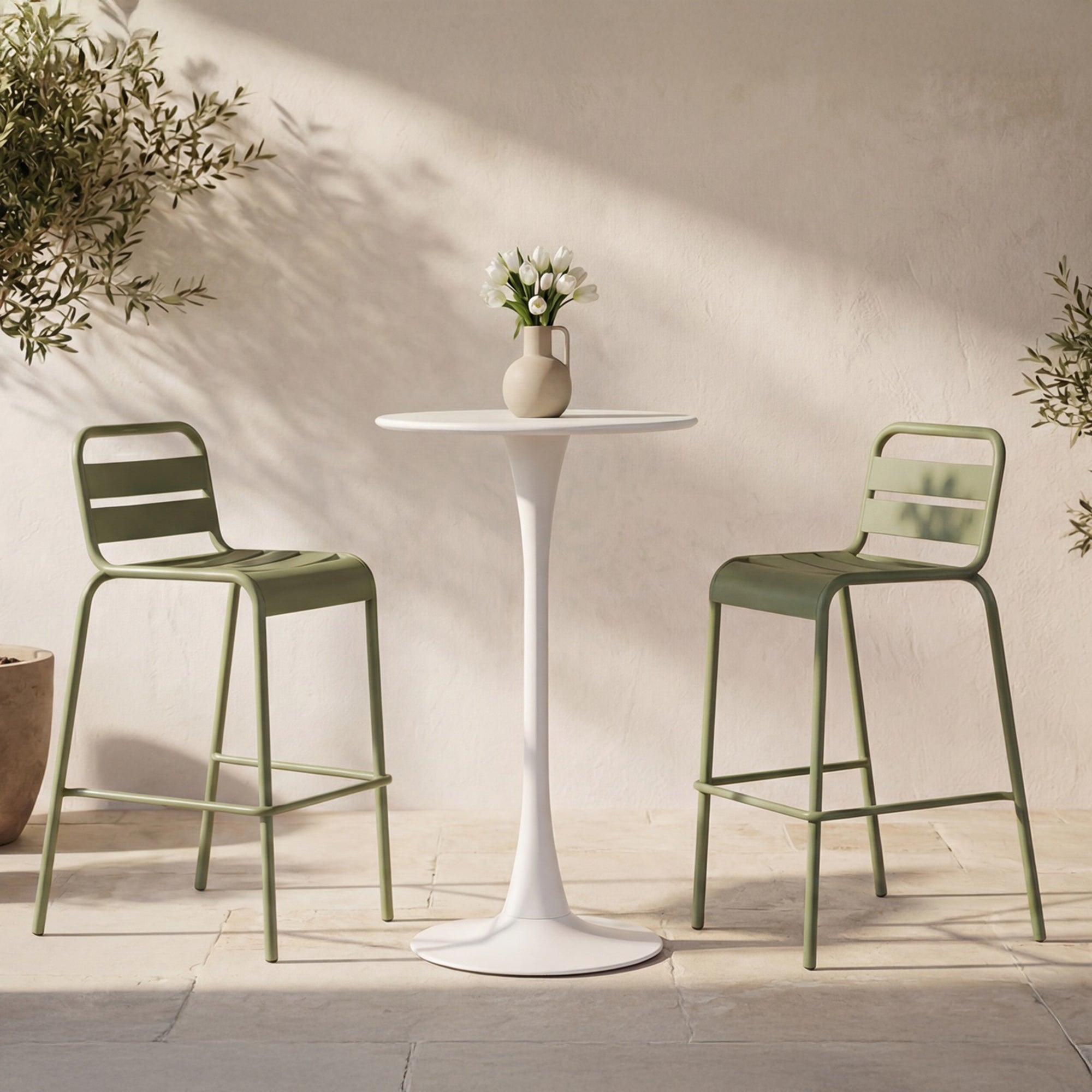 Gage Outdoor Bar Table White by Moe's Home Collection - view 2