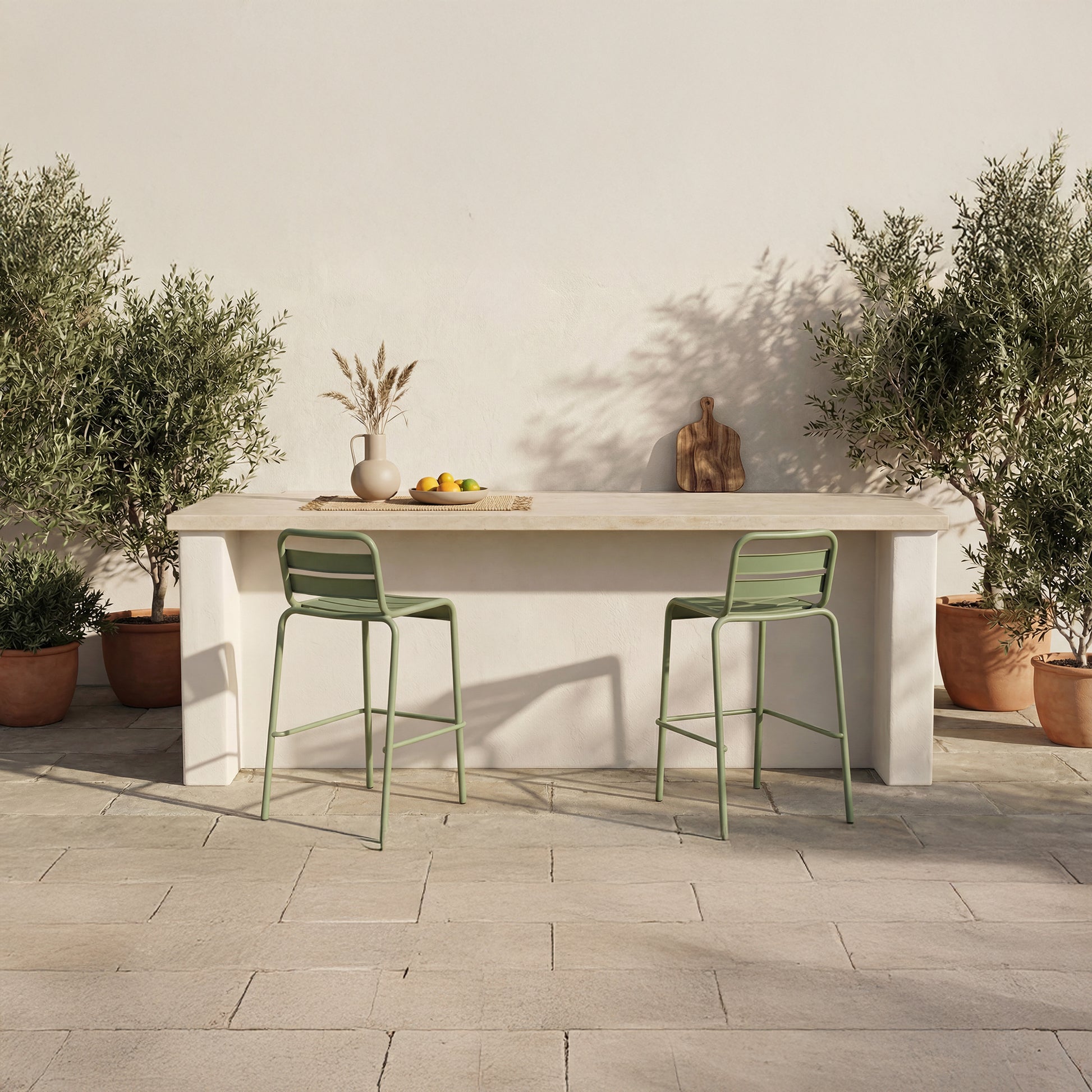 Kade Outdoor Bar Stool Green Set of Two by Moe's Home Collection - view 2