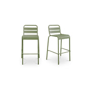 Kade Outdoor Bar Stool Green Set of Two by Moe's Home Collection