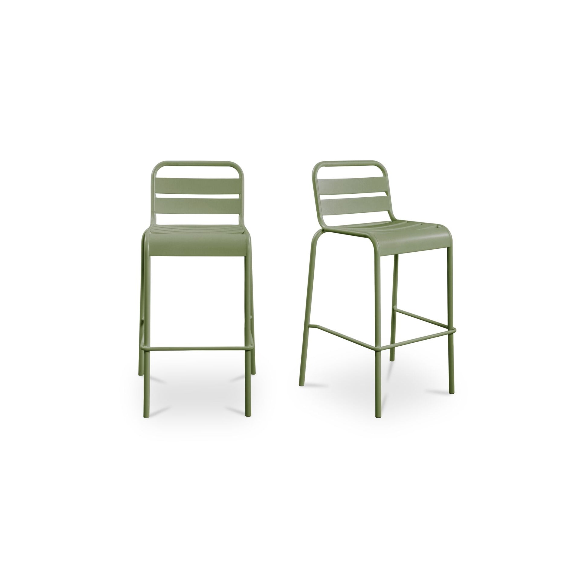 Kade Outdoor Bar Stool Green Set of Two by Moe's Home Collection