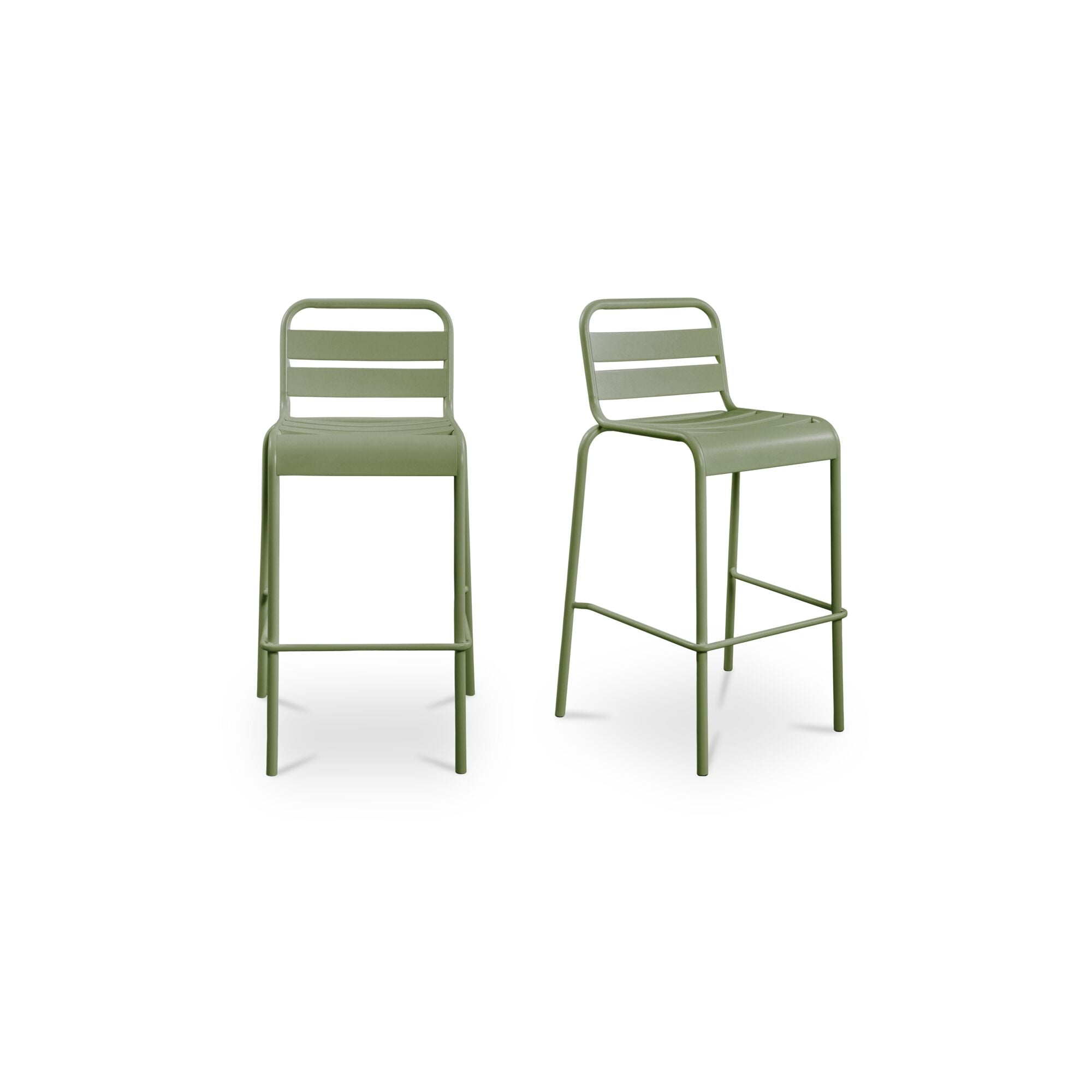 Kade Outdoor Bar Stool Green Set of Two by Moe's Home Collection
