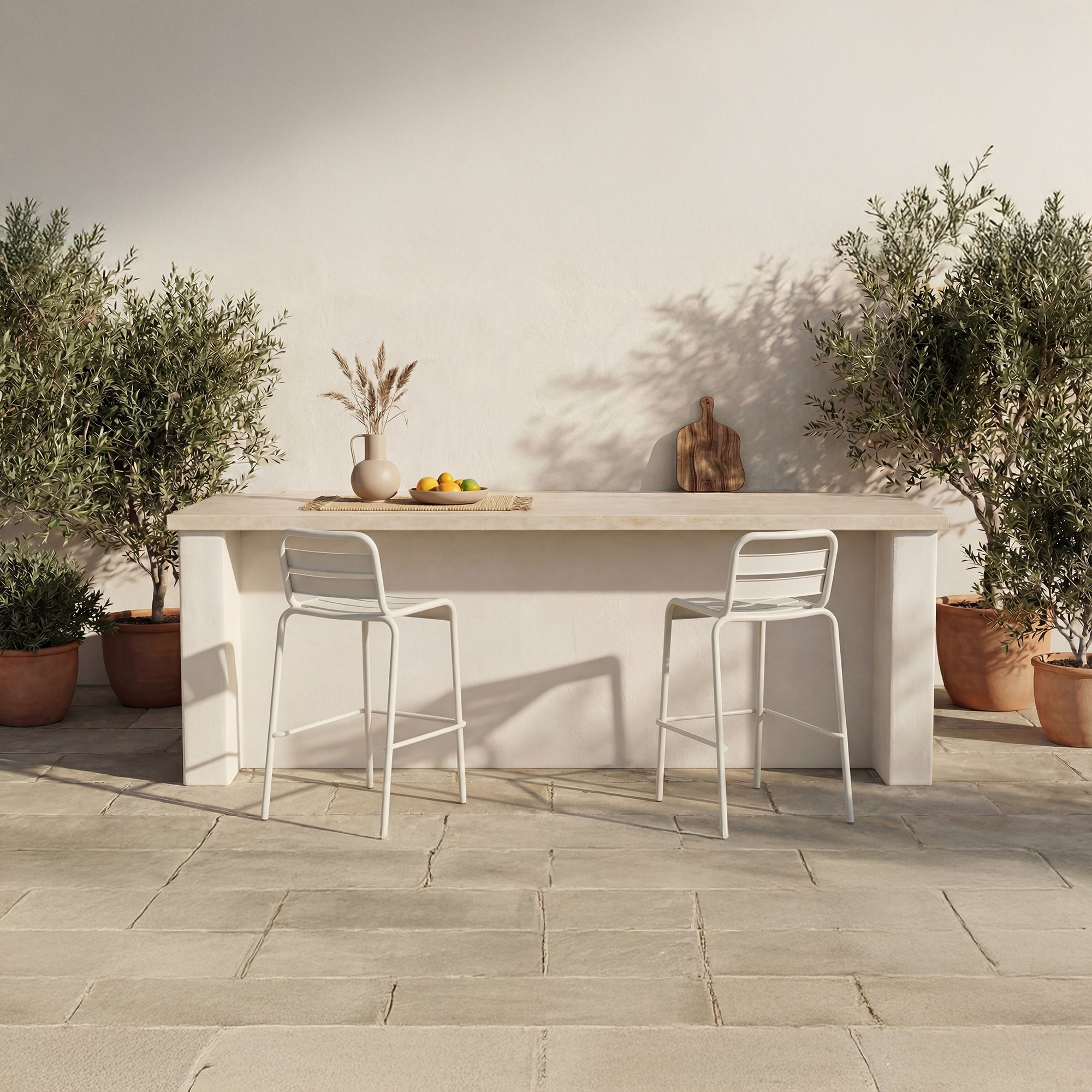 Kade Outdoor Bar Stool White Set of Two by Moe's Home Collection - view 2