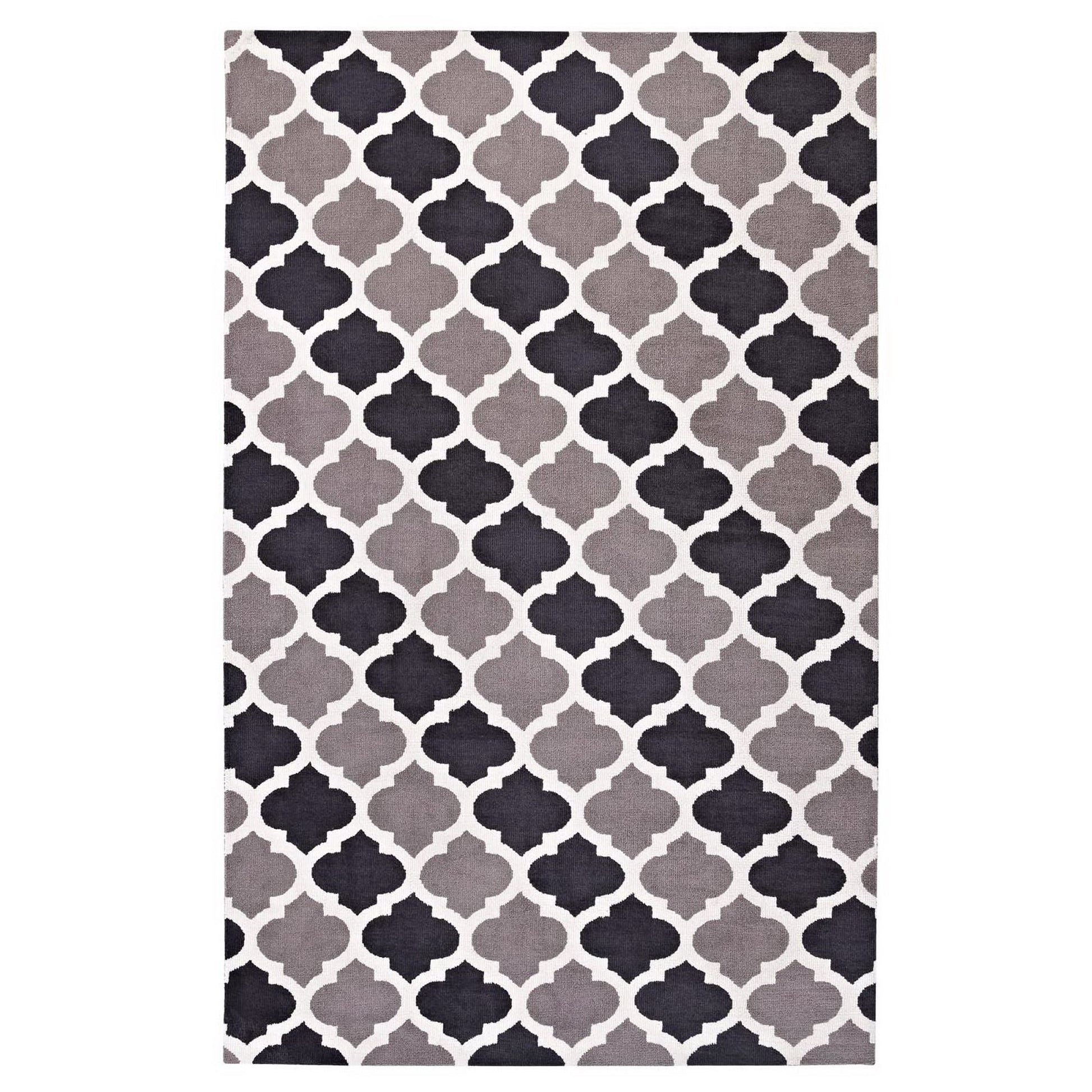 Lida Moroccan Trellis 5x8 Area Rug - Charcoal and Black