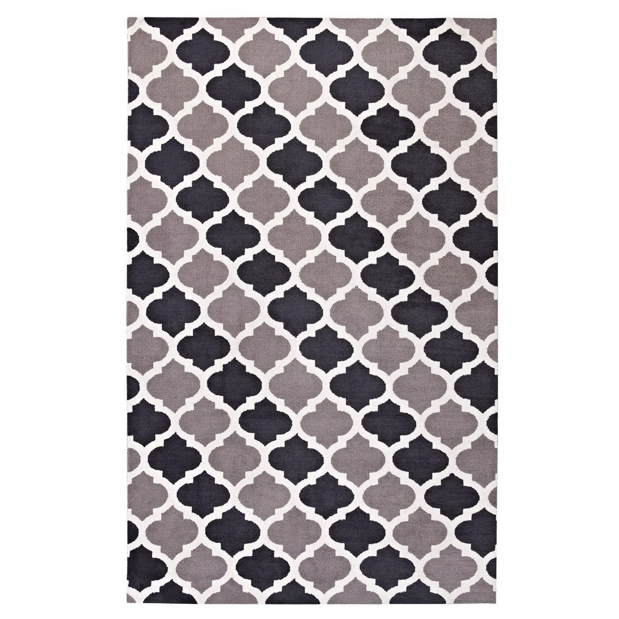 Lida Moroccan Trellis 5x8 Area Rug - Charcoal and Black