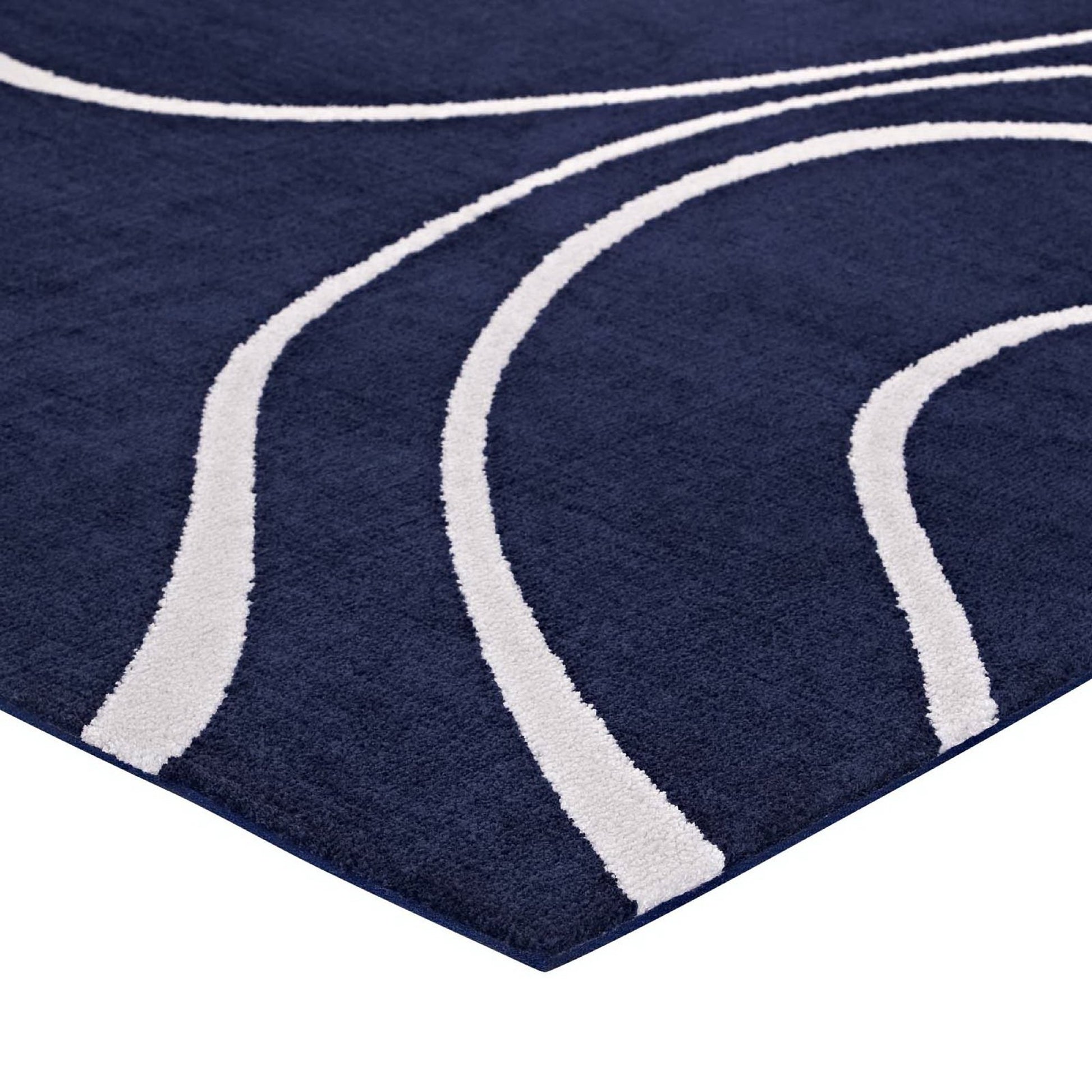 Therese Abstract Swirl 5x8 Area Rug - Charcoal Black and Ivory
