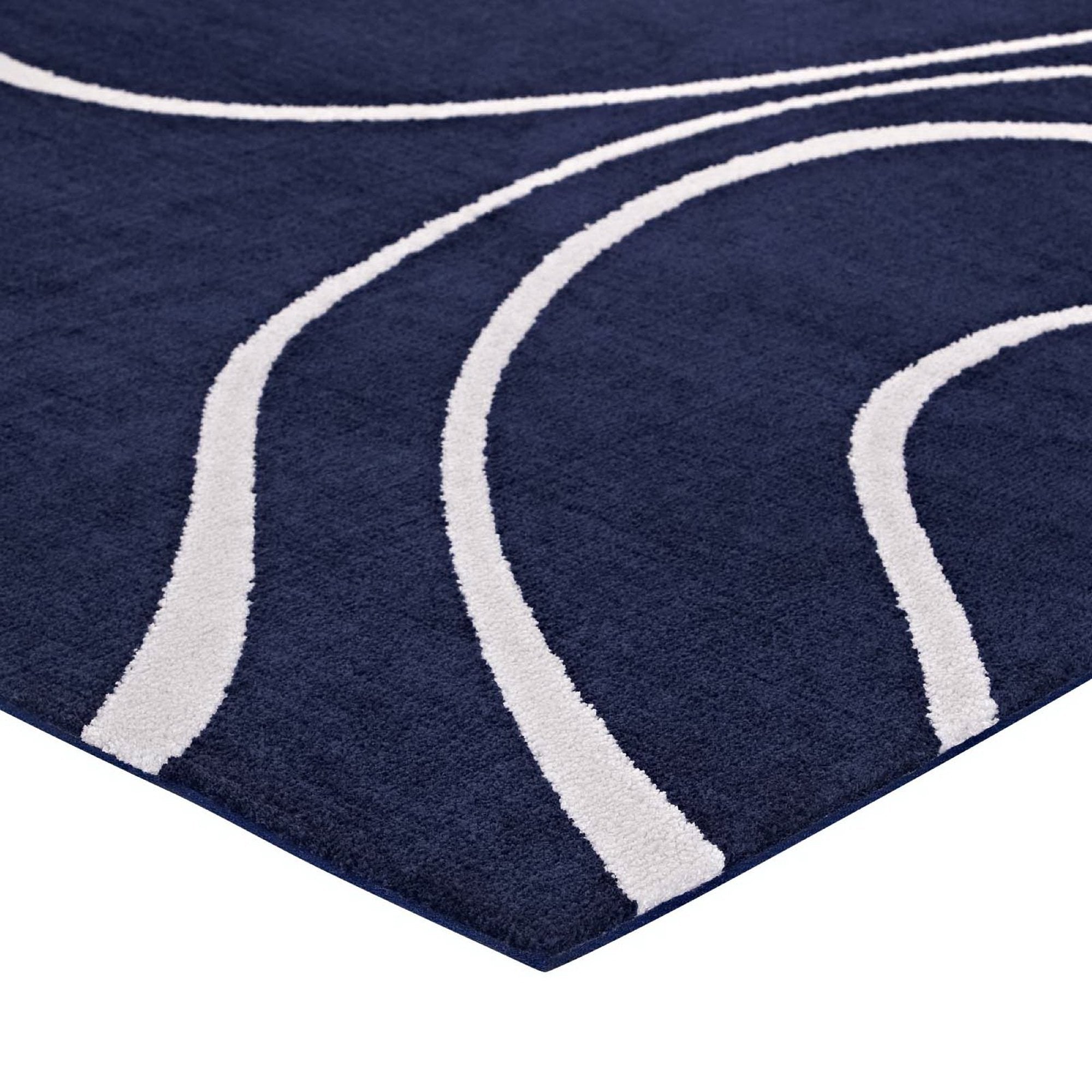 Therese Abstract Swirl 5x8 Area Rug - Charcoal Black and Ivory