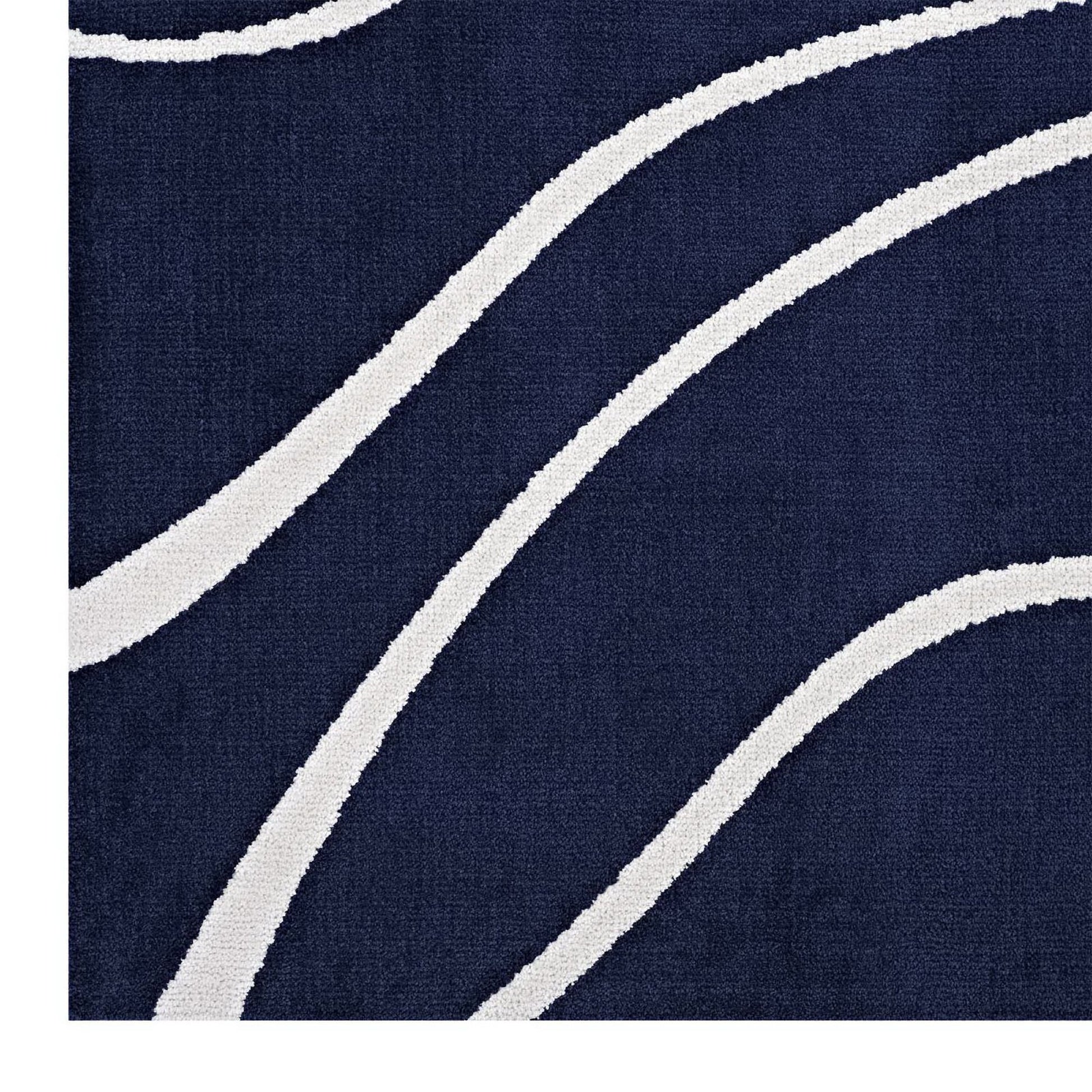 Therese Abstract Swirl 5x8 Area Rug - Ivory and Charcoal