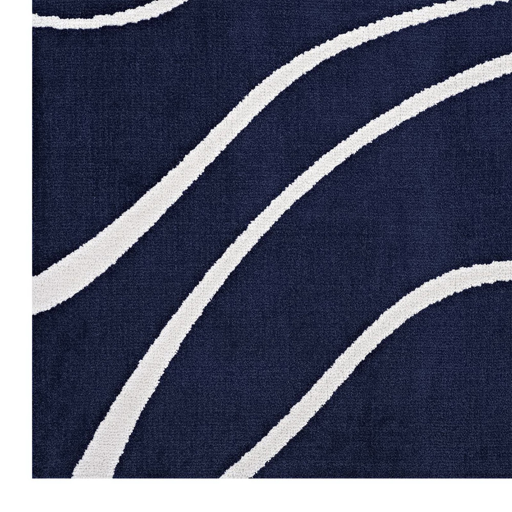 Therese Abstract Swirl 5x8 Area Rug - Ivory and Charcoal