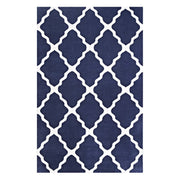 Marja Moroccan Trellis 5x8 Area Rug - Navy and Ivory