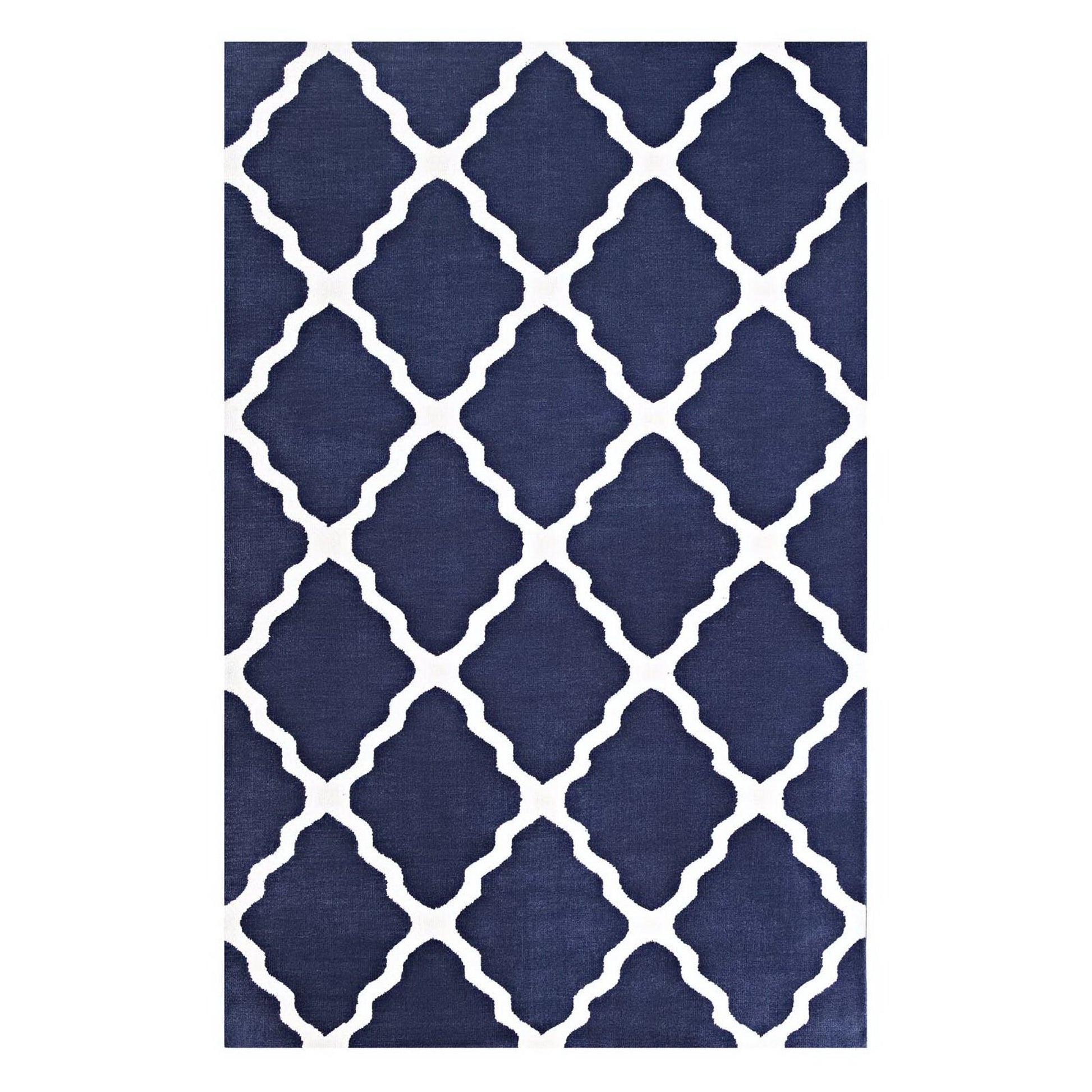 Marja Moroccan Trellis 8x10 Area Rug - Navy and Ivory