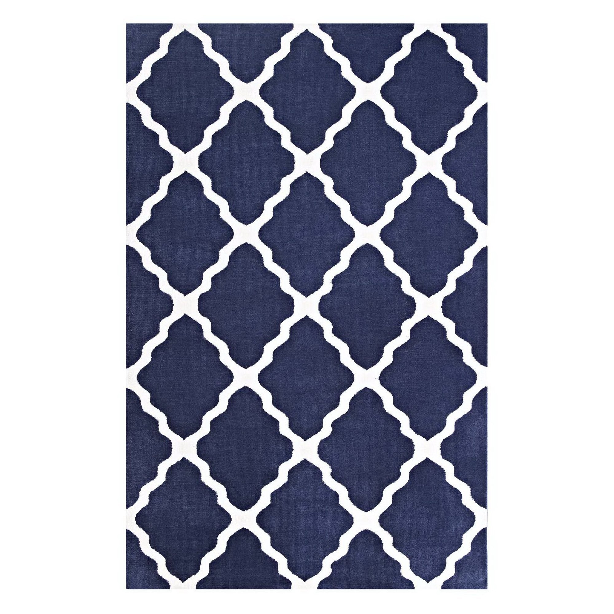 Marja Moroccan Trellis 8x10 Area Rug - Navy and Ivory