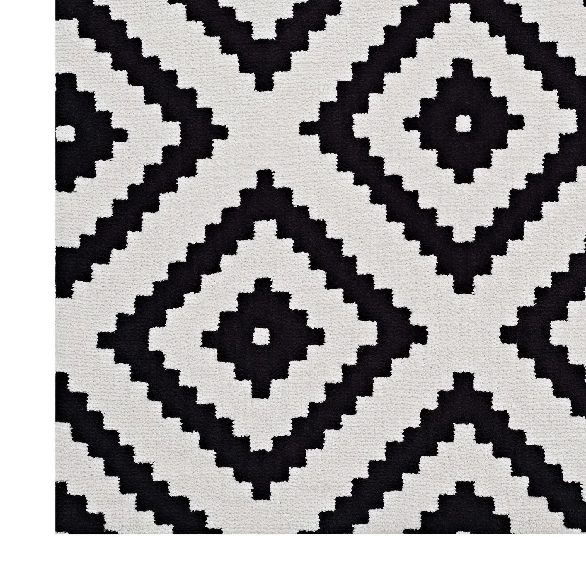 Alika Abstract Diamond Trellis 5x8 Area Rug - Ivory and Brown