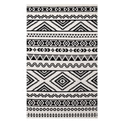 Haku Geometric Moroccan Tribal 5x8 Area Rug - Black and White