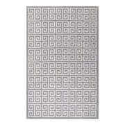Freydis Greek Key 8x10 Area Rug - White and Light Gray