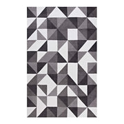 Kahula Geometric Triangle Mosaic 8x10 Area Rug - Black Gray and White