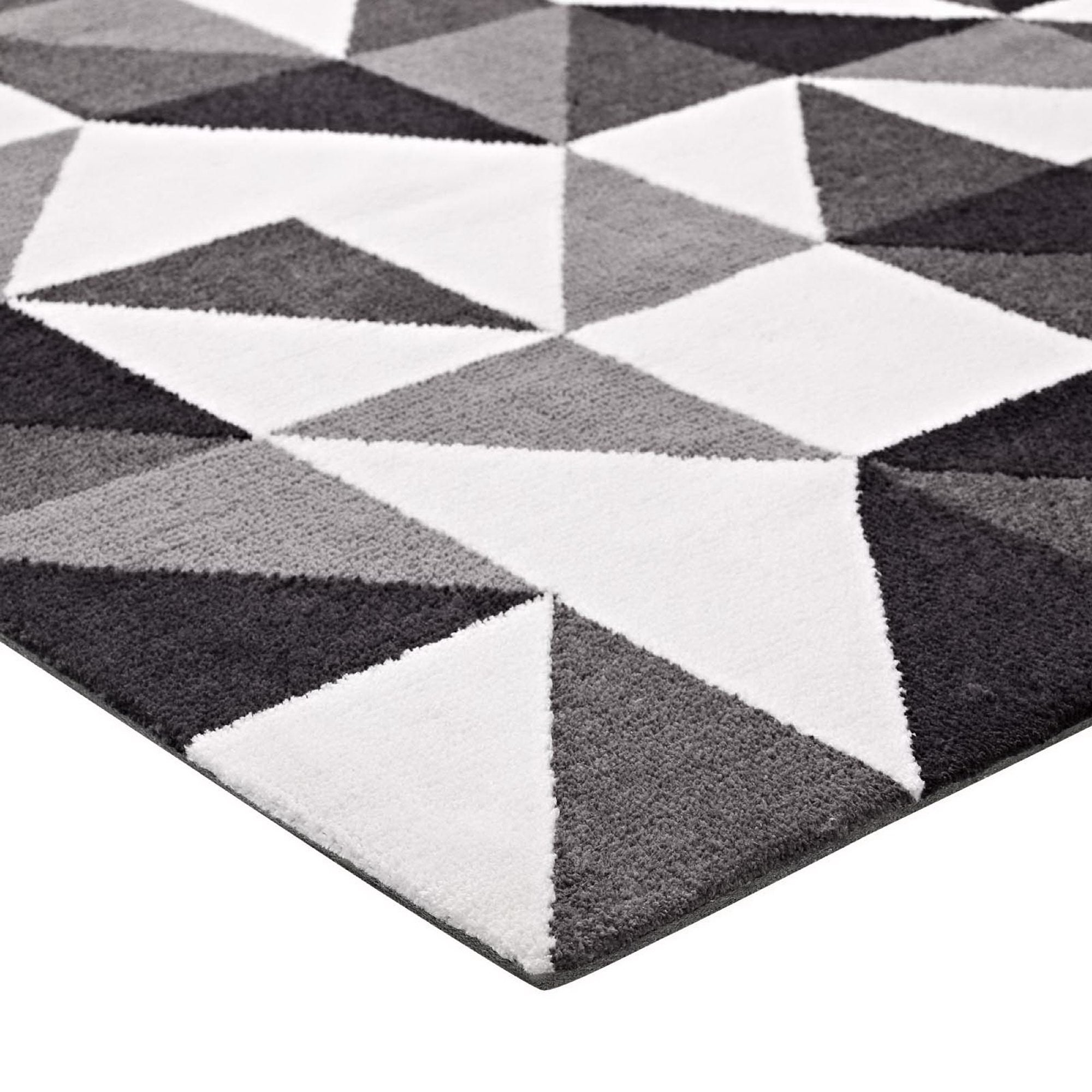 Kahula Geometric Triangle Mosaic 8x10 Area Rug - Blue White and Gray
