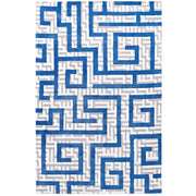 Nahia Geometric Maze 5x8 Area Rug - Ivory Light Gray and Blue