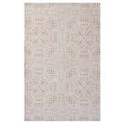 Javiera Contemporary Moroccan 5x8 Area Rug - Ivory and Cameo Rose
