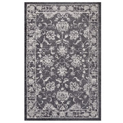 Kazia Distressed Floral Lattice 5x8 Area Rug - Dark Gray and Ivory