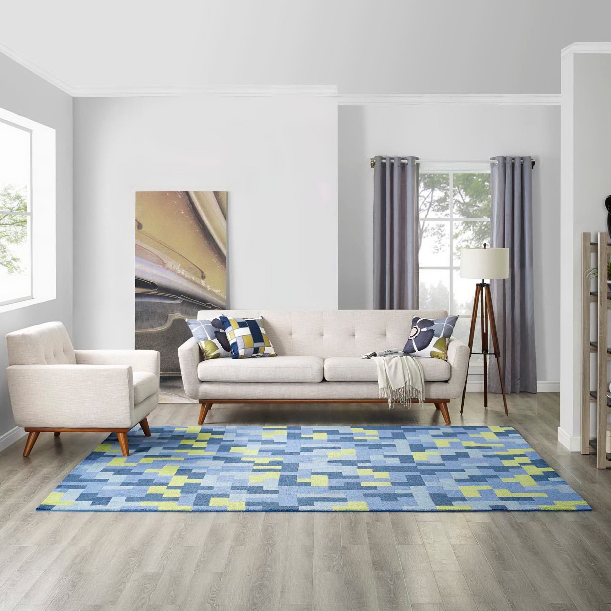 Andela Interlocking Block Mosaic 8x10 Area Rug
