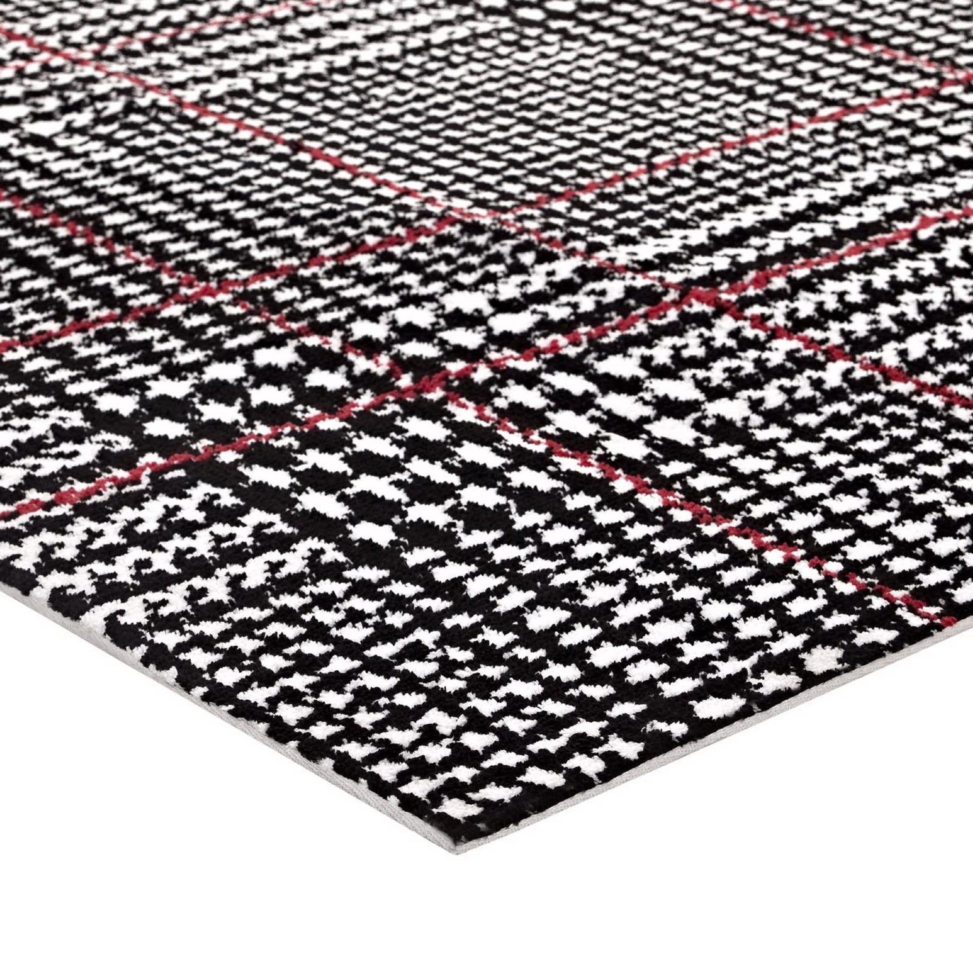 Kaja Abstract Plaid 5x8 Area Rug - Ivory Cameo Rose and Light Blue