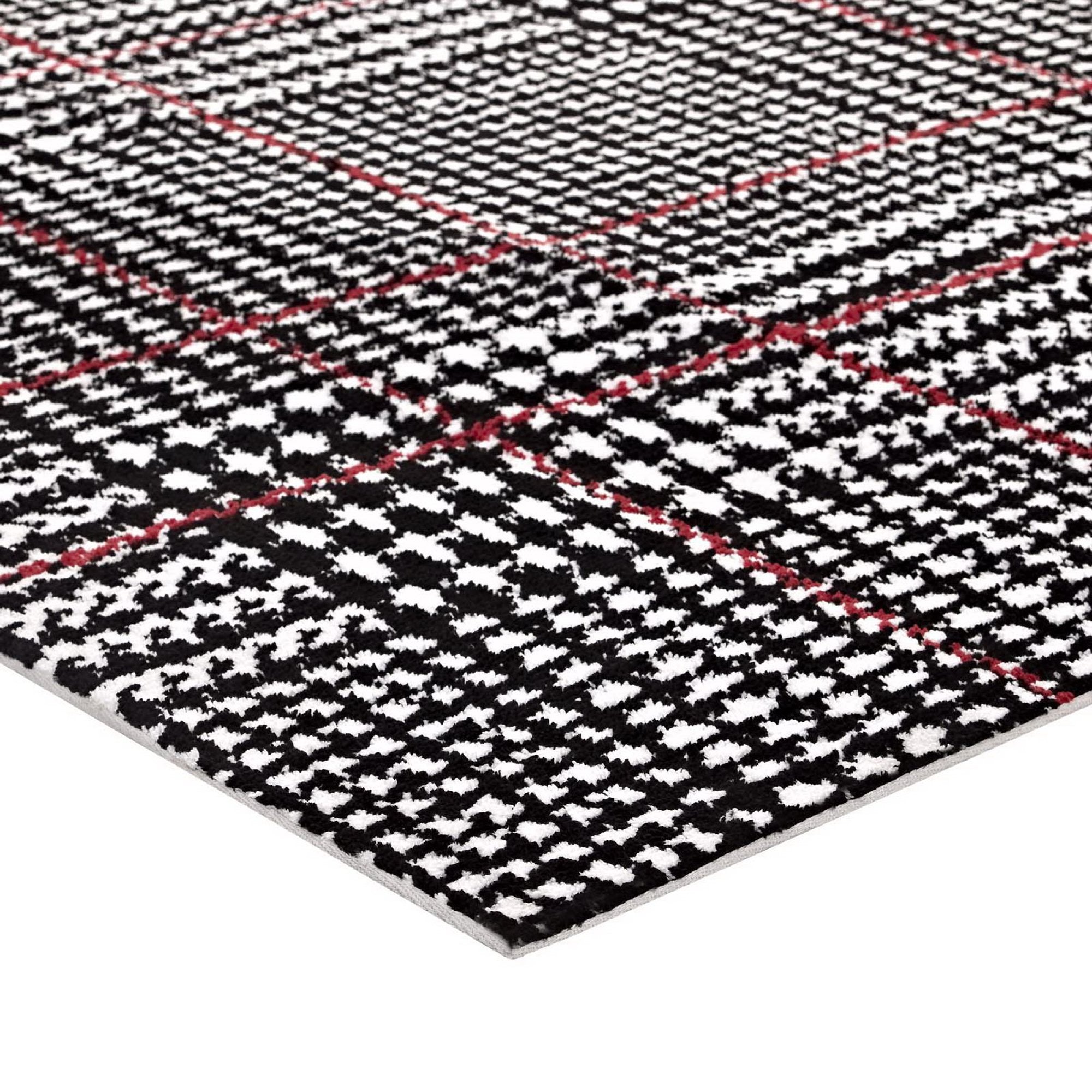 Kaja Abstract Plaid 5x8 Area Rug - Ivory Cameo Rose and Light Blue