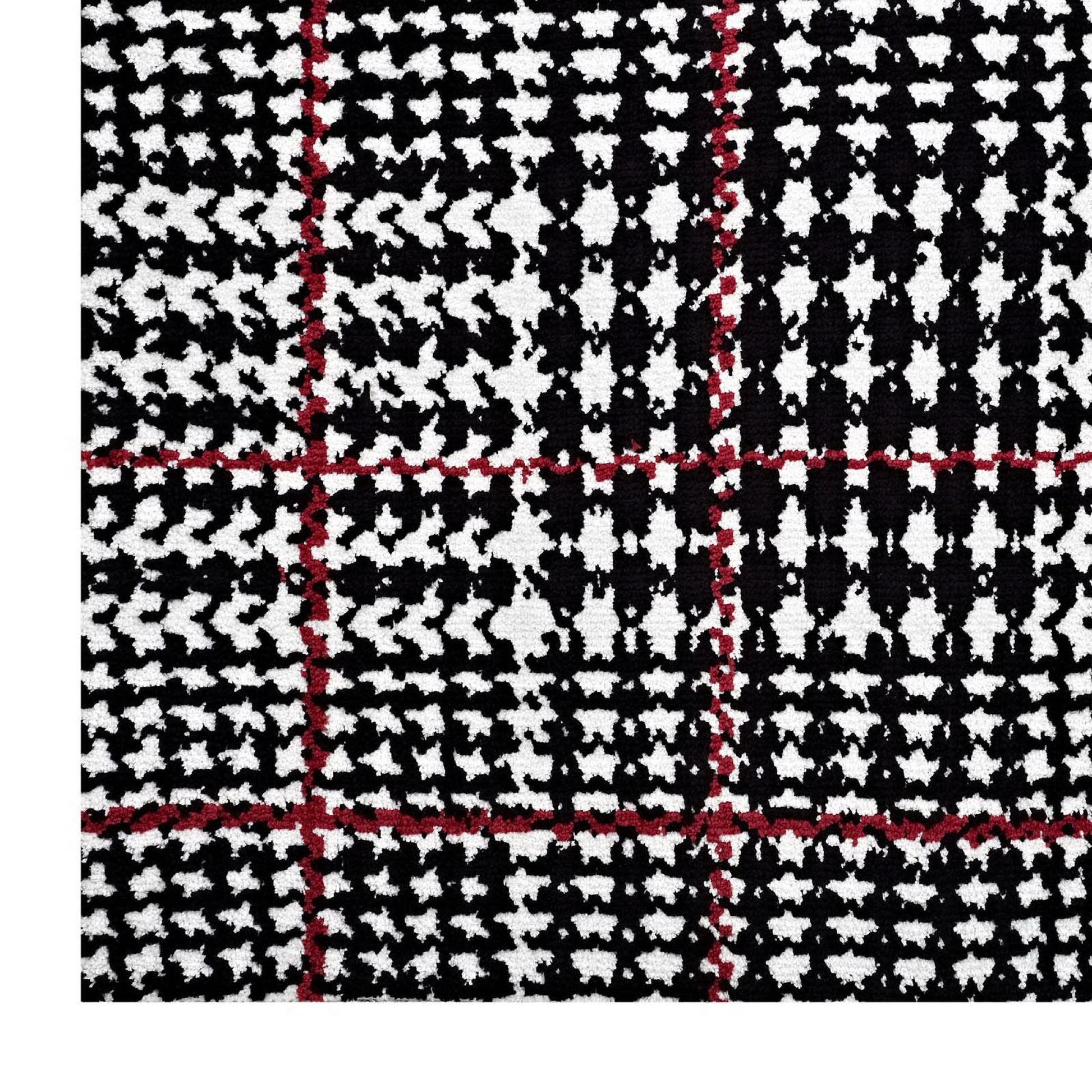 Kaja Abstract Plaid 5x8 Area Rug - Ivory Cadet Blue and Citron