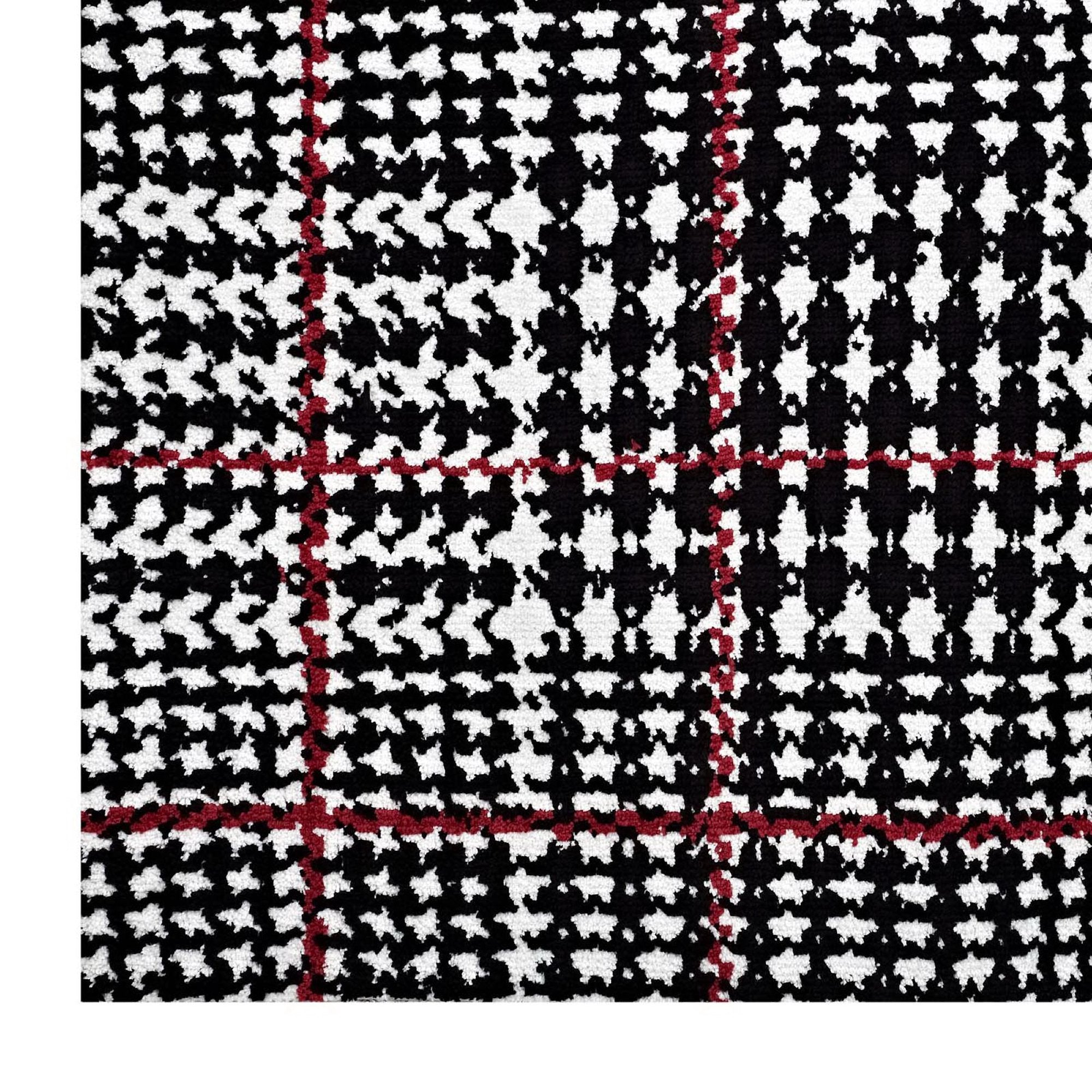 Kaja Abstract Plaid 5x8 Area Rug - Ivory Cadet Blue and Citron