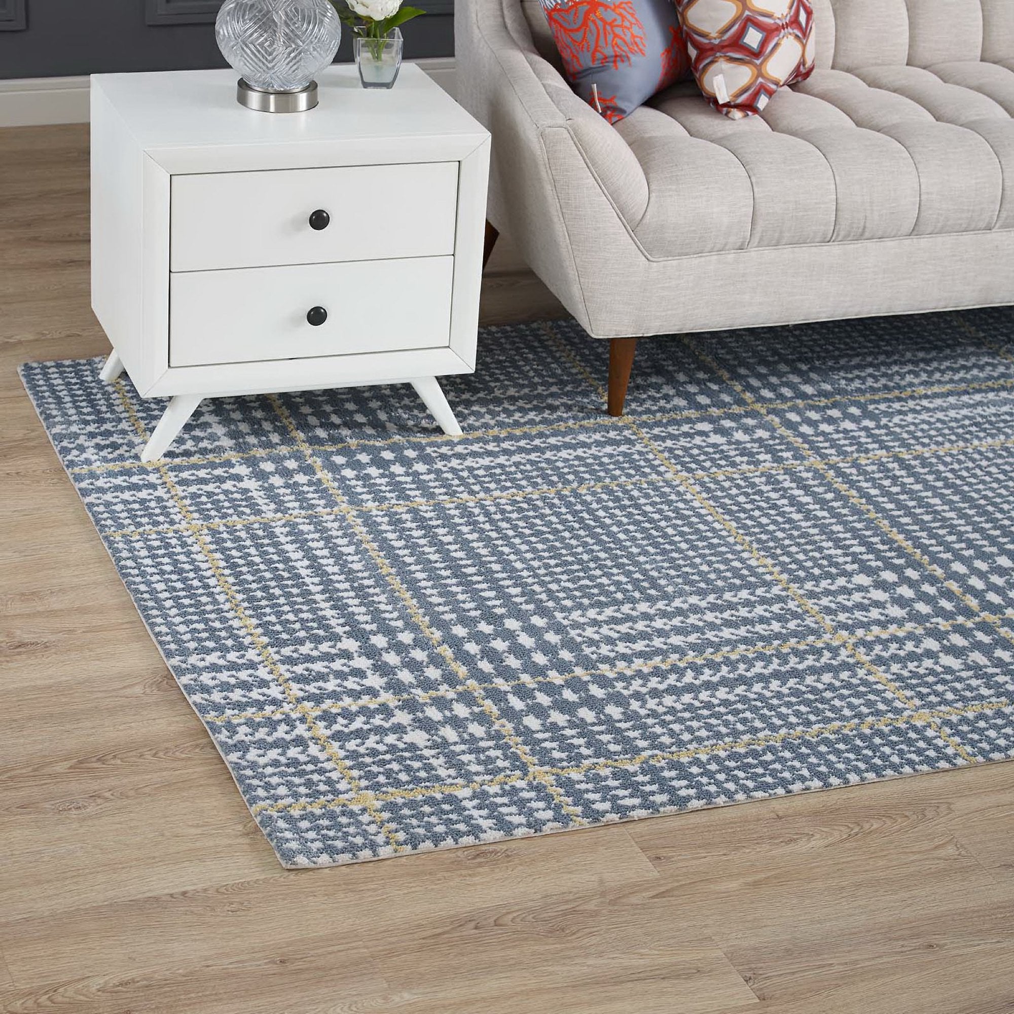 Kaja Abstract Plaid 5x8 Area Rug