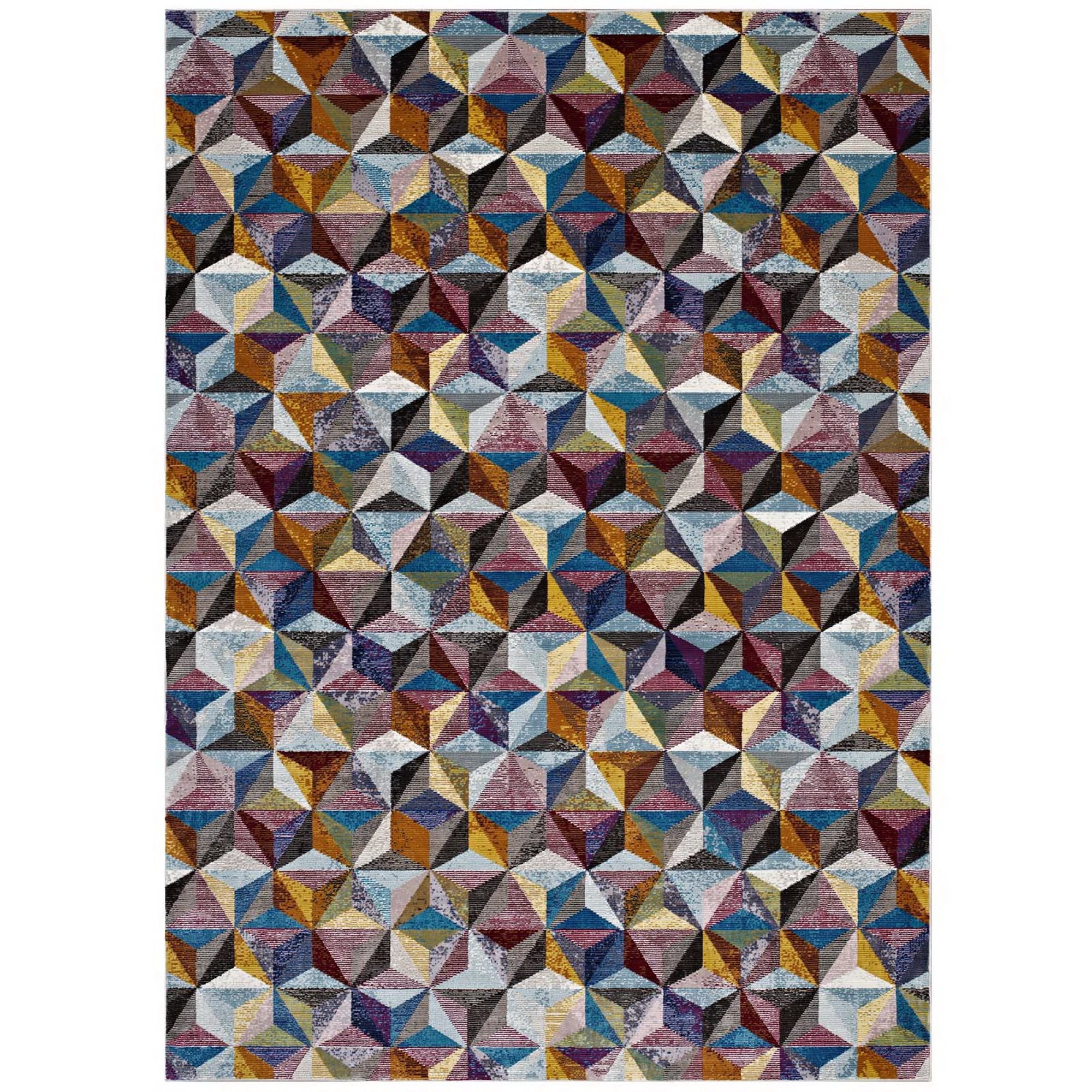 Arisa Geometric Hexagon Mosaic 5x8 Area Rug - Multicolored