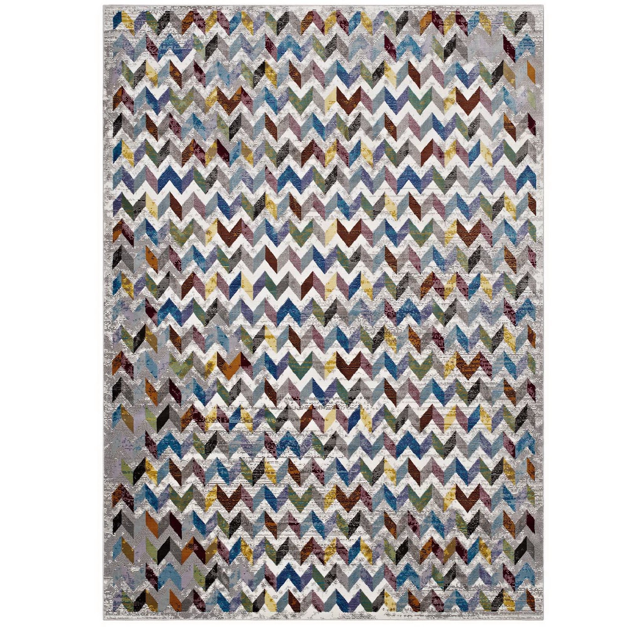 Gemma Chevron Mosaic 4x6 Area Rug - Multicolored