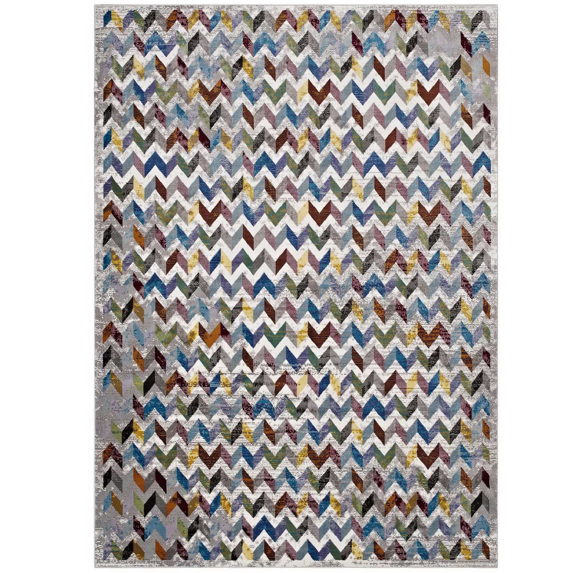 Gemma Chevron Mosaic 5x8 Area Rug - Multicolored