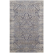 Margarida Distressed Vintage Turkish 8x10 Area Rug - Blue and Cream