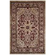 Grania Ornate Vintage Floral Turkish 5x8 Area Rug - Burgundy and Tan