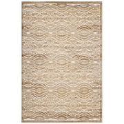 Kennocha Rustic Vintage Abstract Waves 5x8 Area Rug - Tan and Cream