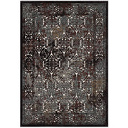 Westia Ornate Turkish Vintage 5x8 Area Rug - Dark Brown and Silver Blue