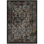 Westia Ornate Turkish Vintage 8x10 Area Rug - Dark Brown and Silver Blue
