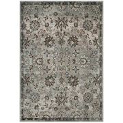 Hana Distressed Vintage Floral Lattice 5x8 Area Rug - Silver Blue Beige and Brown