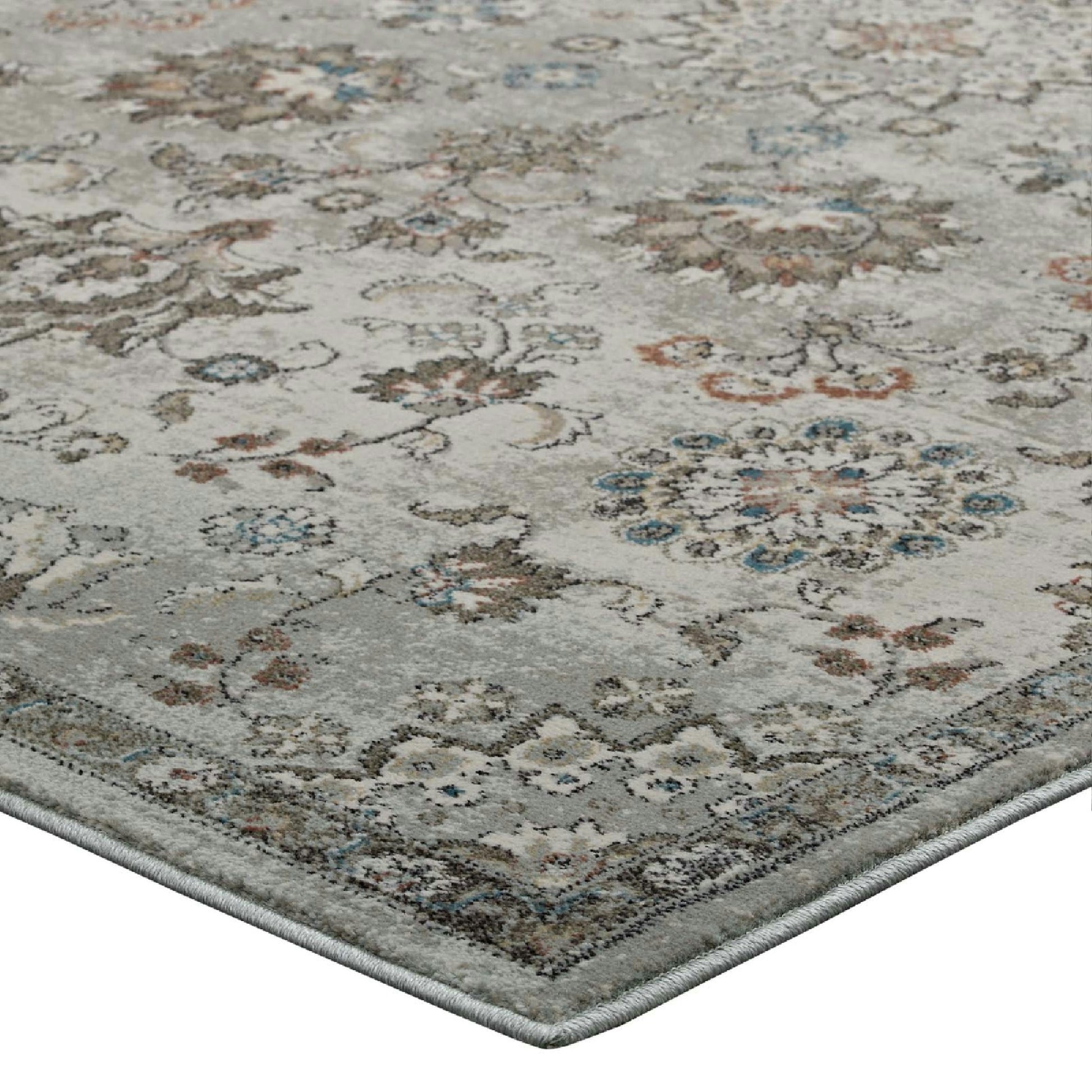 Hana Distressed Vintage Floral Lattice 5x8 Area Rug