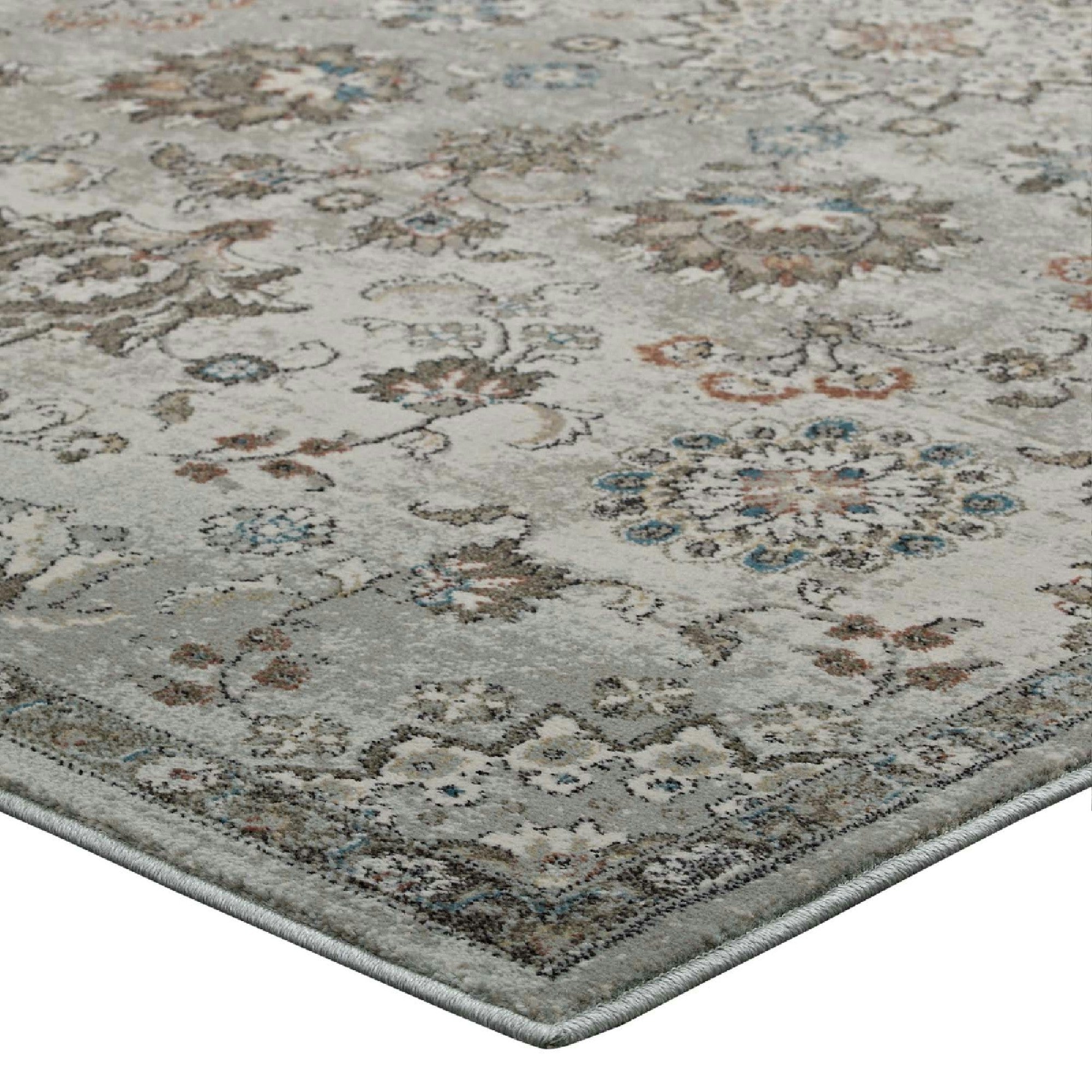 Hana Distressed Vintage Floral Lattice 5x8 Area Rug