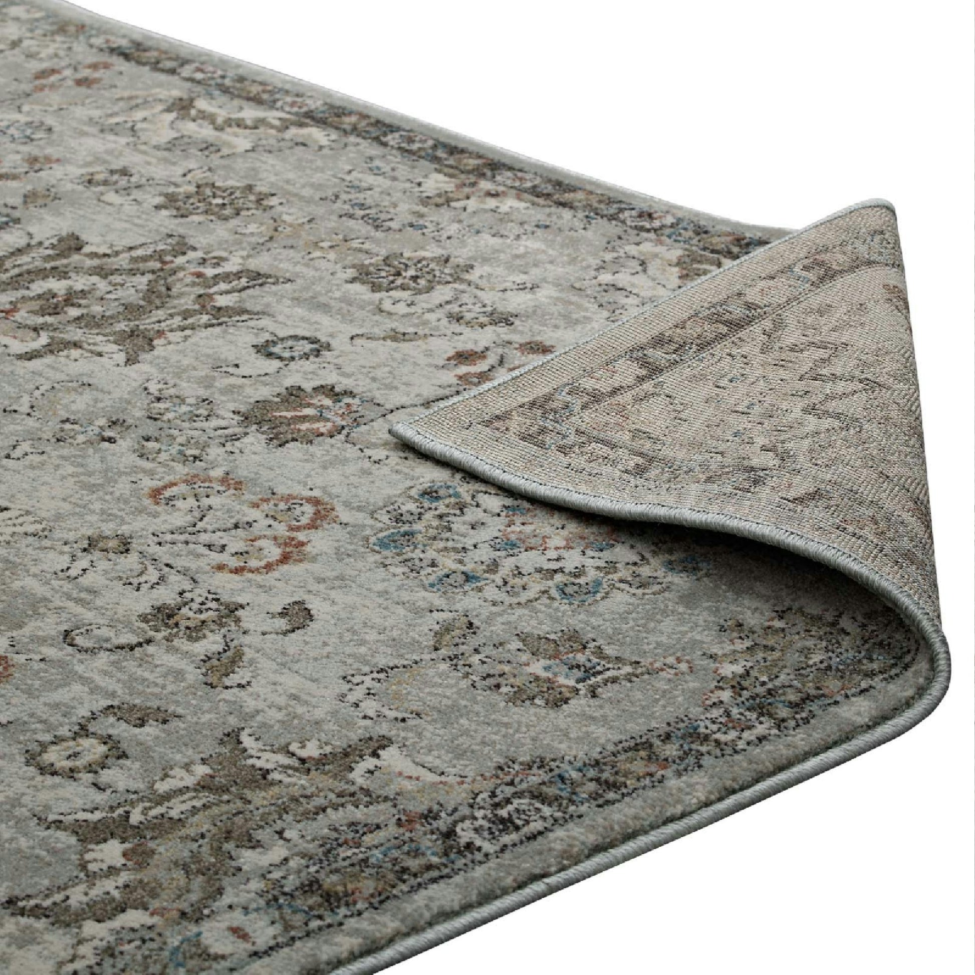 Hana Distressed Vintage Floral Lattice 5x8 Area Rug