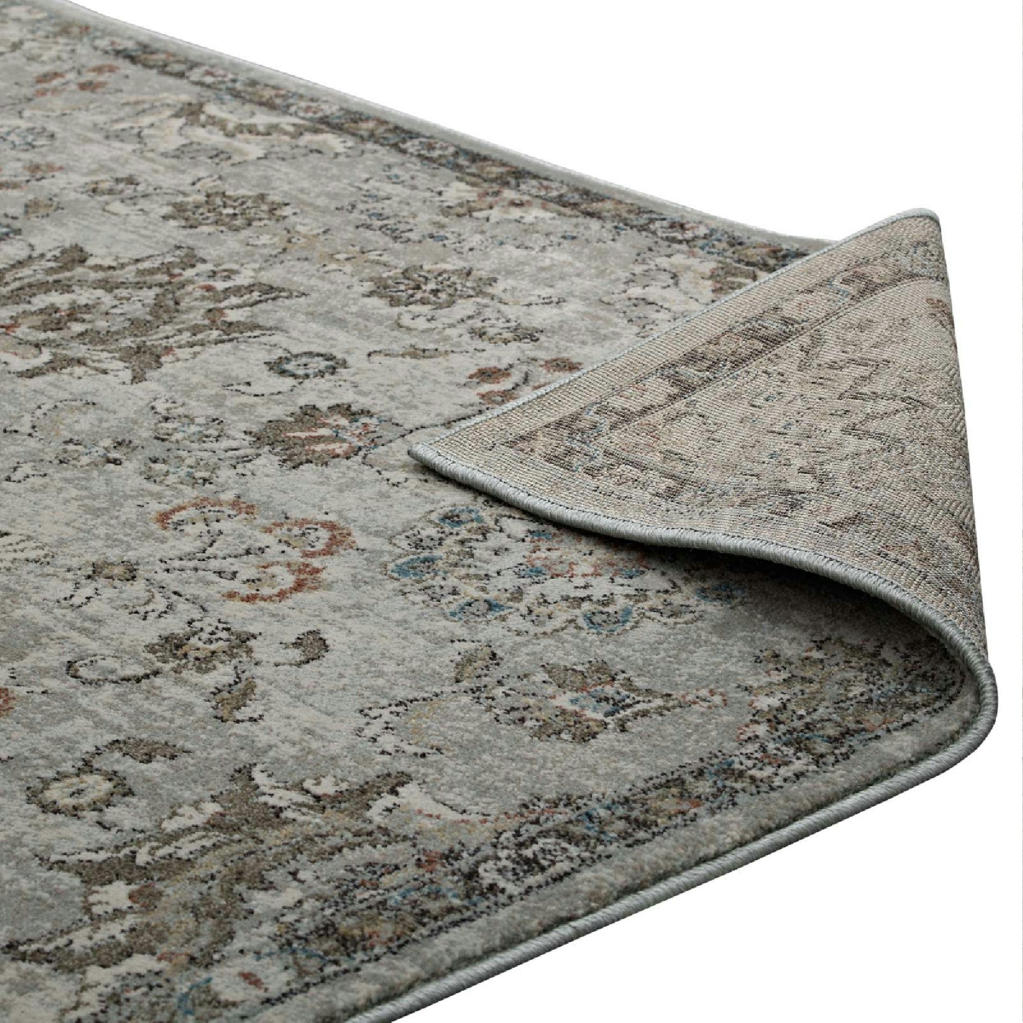 Hana Distressed Vintage Floral Lattice 5x8 Area Rug