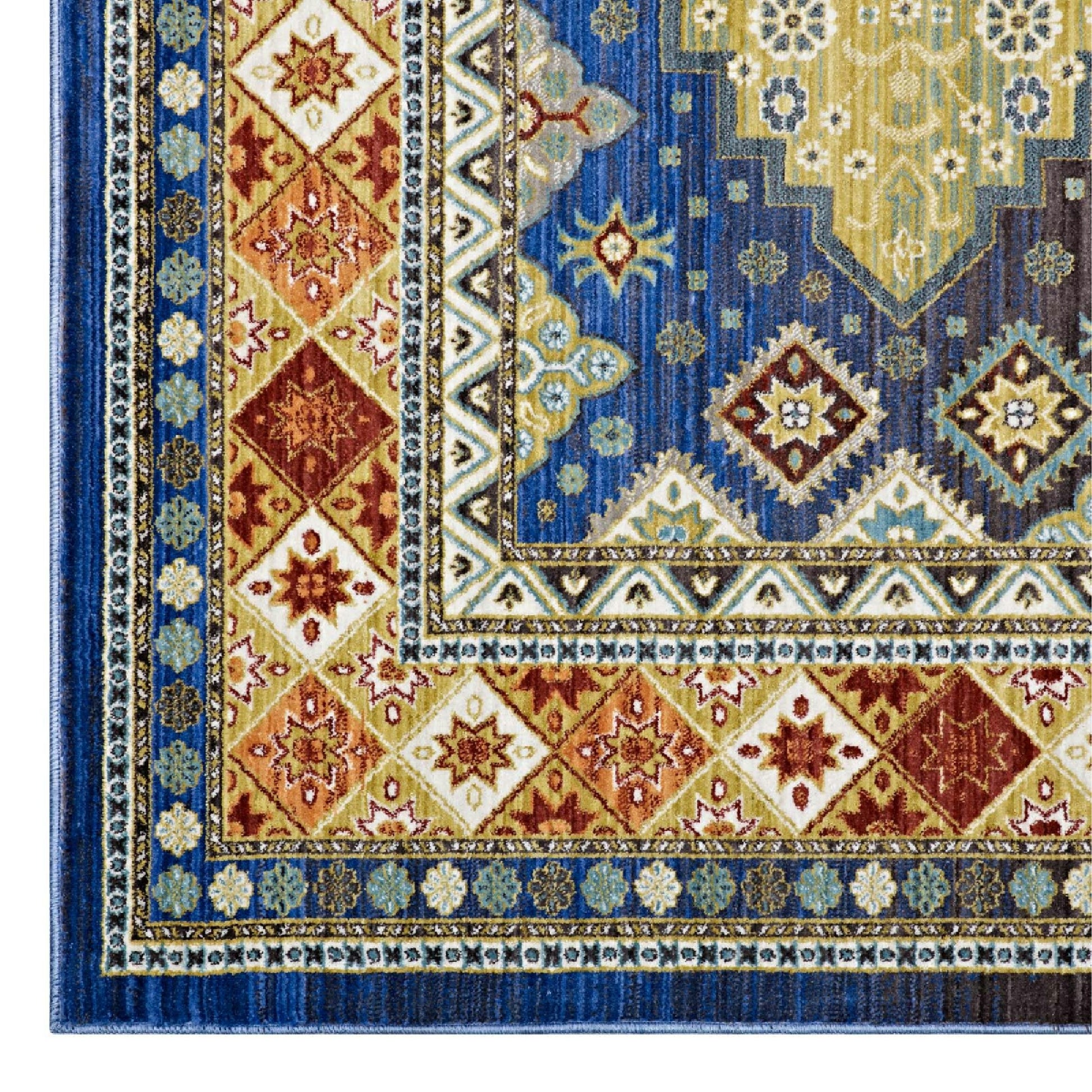 Atzi Distressed Southwestern Diamond Floral 5x8 Area Rug