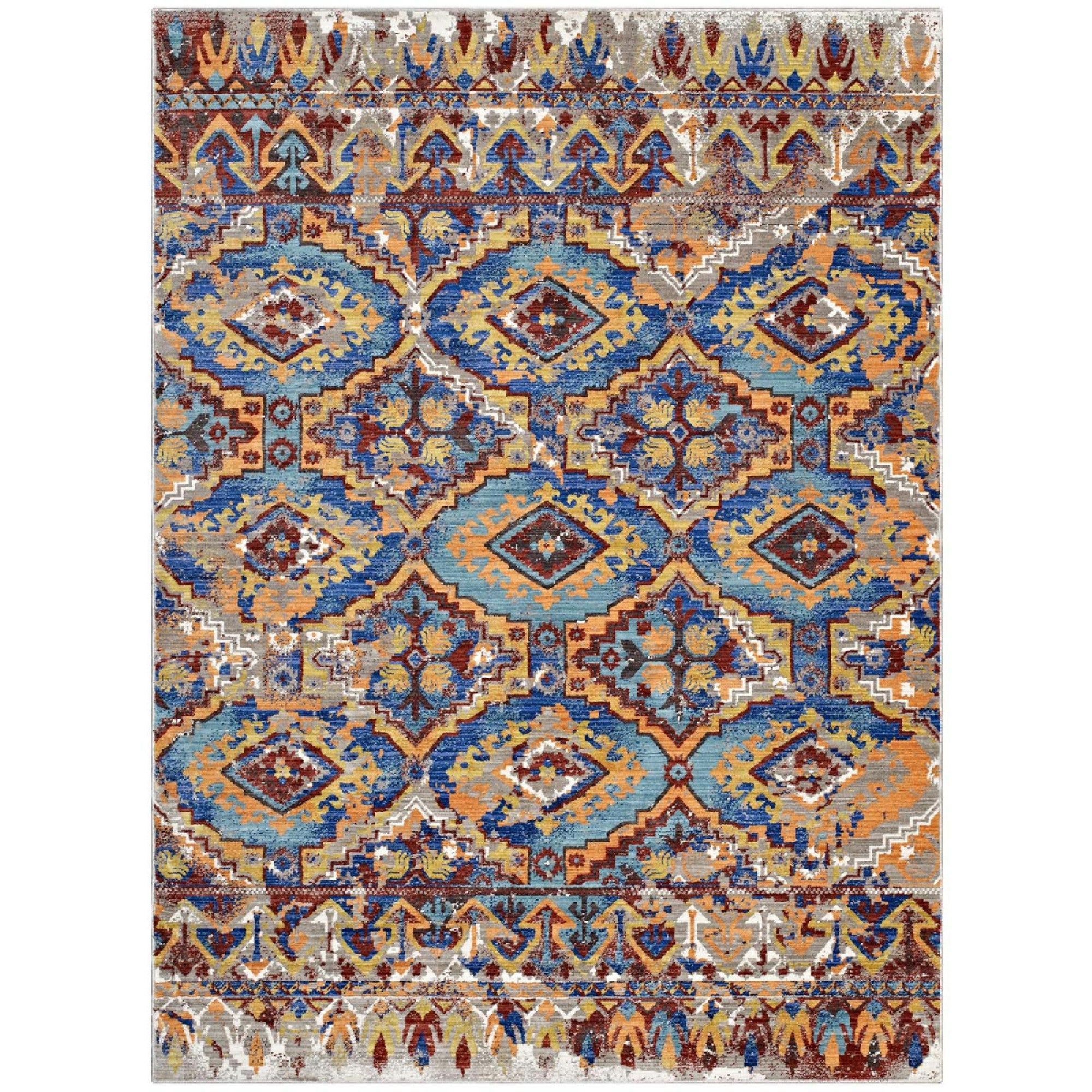 Centehua Distressed Southwestern Aztec 8x10 Area Rug - Multicolored