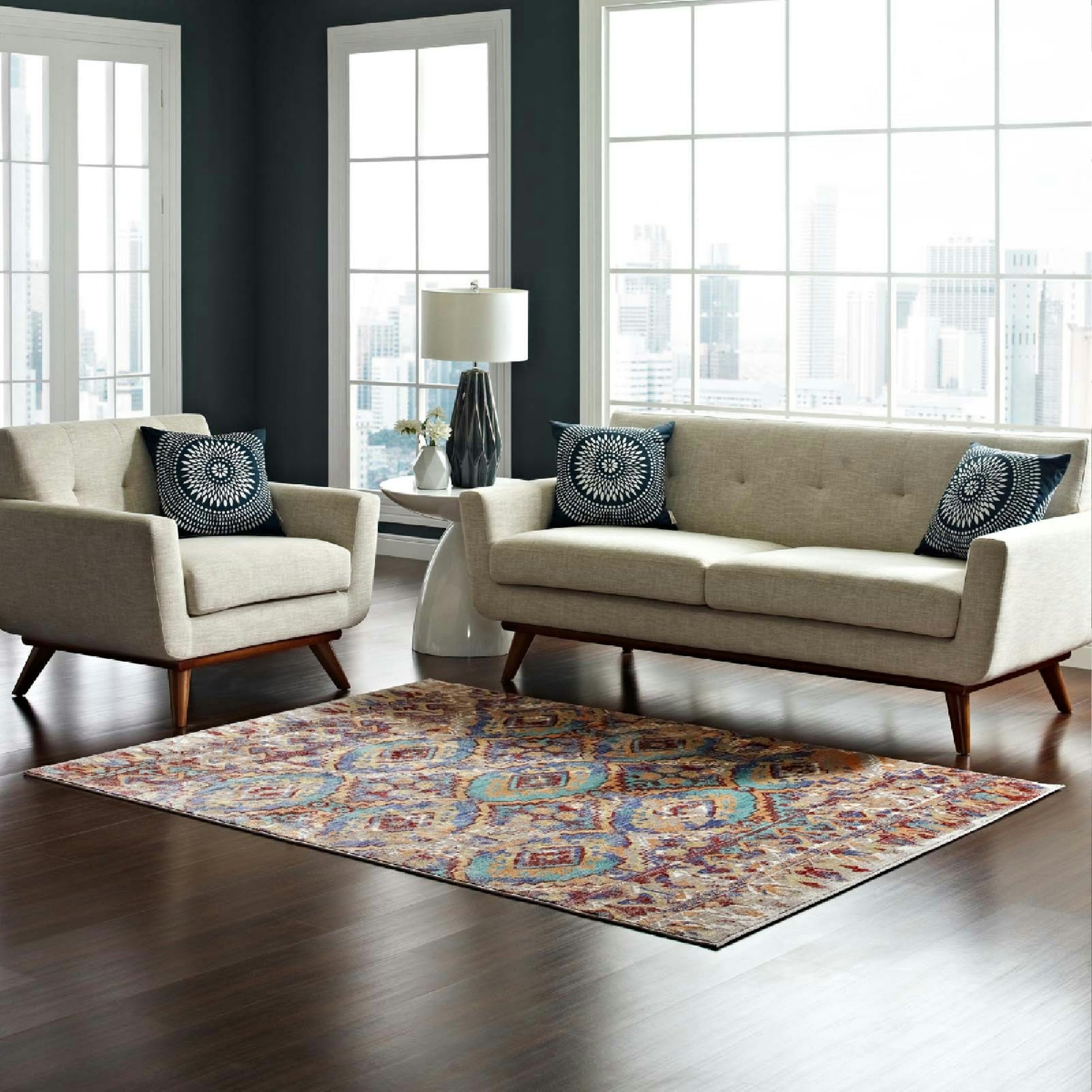 Centehua Distressed Southwestern Aztec 8x10 Area Rug