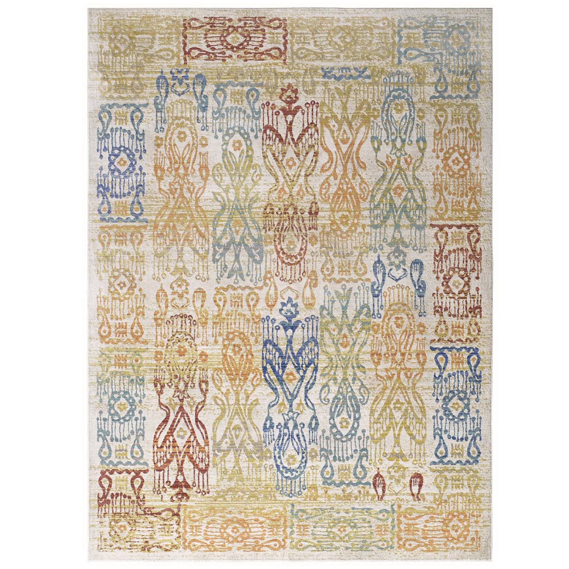 Solimar Distressed Southwestern Aztec 4x6 Area Rug - Multicolored