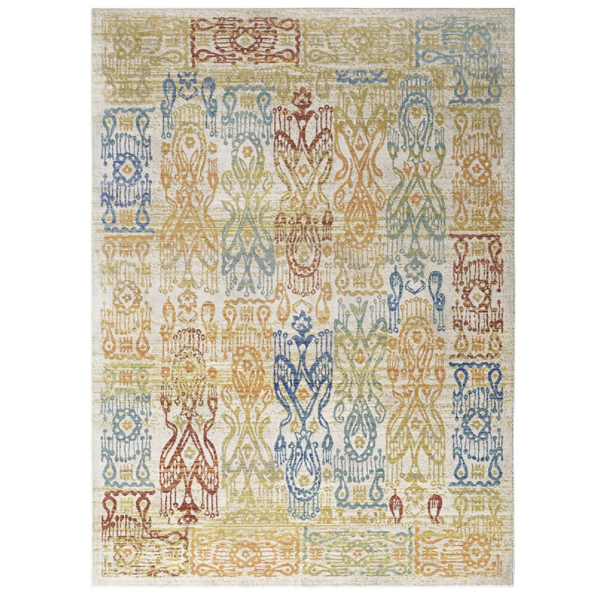 Solimar Distressed Southwestern Aztec 8x10 Area Rug - Multicolored