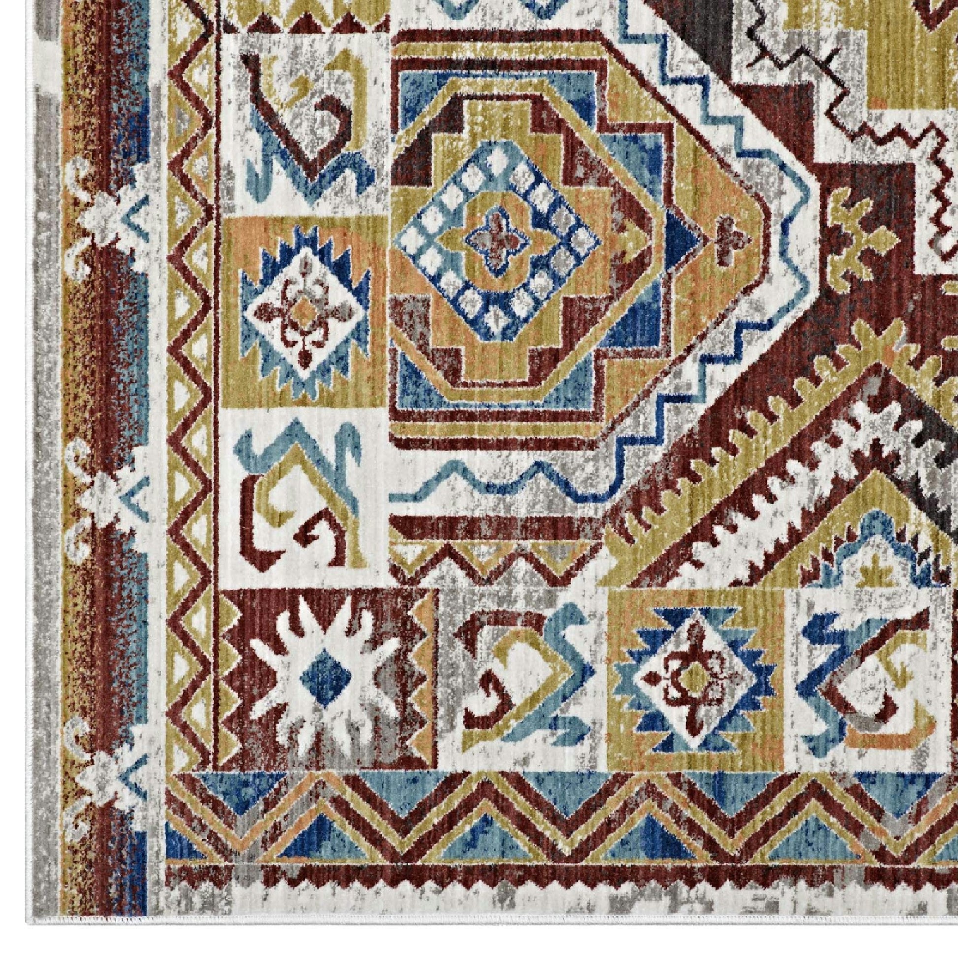 Florita Distressed Southwestern Aztec 5x8 Area Rug