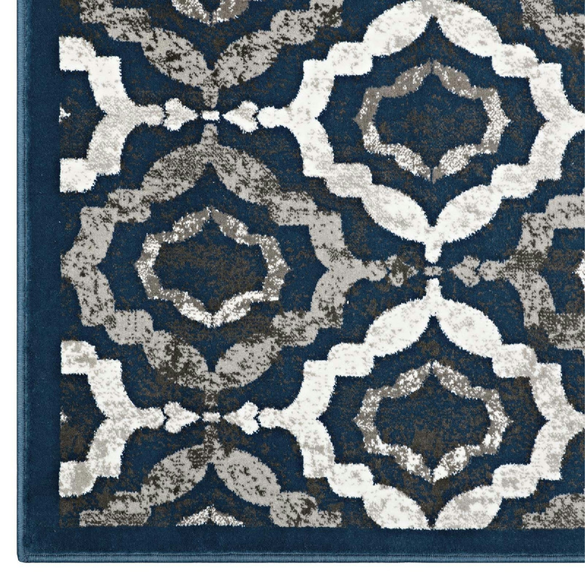 Kalinda Rustic Vintage Moroccan Trellis 8x10 Area Rug - Brown Beige and Ivory