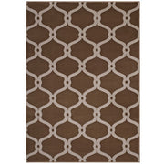 Beltara Chain Link Transitional Trellis 5x8 Area Rug - Dark Tan and Beige